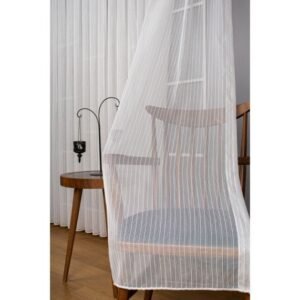 Single Macaroni Glitter Armure Plain Voile Curtain - Image 5