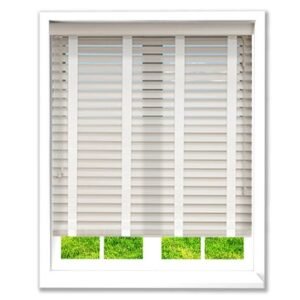 50 mm Off-White Wooden Venetian Blind with Tape Ladder