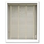 50 mm ice White Wooden Venetian Blind with Fabric Tape and Ladder Cords
