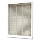 50 mm ice White Wooden Venetian Blind with Fabric Tape and Ladder Cords - Image 2