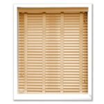 50 mm Milk Coffee Wooden Venetian Blind, Ribbon Ladder