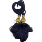 Gold Hook Navy Tassel Braçol - Curtain Tieback Accessory