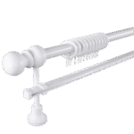 White Rustic Curtain Mechanism Single Rail