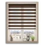 Brown Plain Printed Zebra Roller Blind