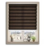 Brown Plain Printed Zebra Roller Blind - Image 2