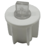 28 mm Square White End Cap with Transparent Pin - Image 2