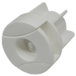 32mm Tube End Cap with Mechanism, Round White - Image 2