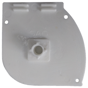 Closed-Box Blind Small Modular White End Cap with Male Connector (Right Side)