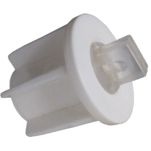 32mm White Rectangular Pinned Tube End Cap