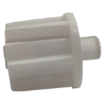 28 mm Round White End Cap with Transparent Pin