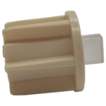 28 mm Square Cream End Cap with Transparent Pin