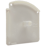 Closed-Box Blind Small White Square End Cap Right Side