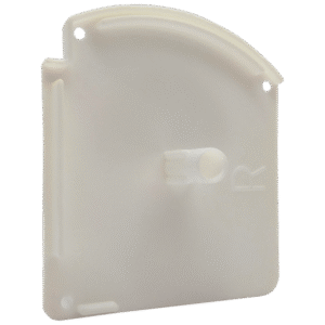 Closed-Box Blind Small White Square End Cap Right Side