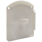 Closed-Box Blind Small White Square Plug End Cap (Left Side)