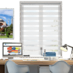 White Patterned ZA Series Zebra Roller Blind