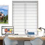 White Patterned ZA Series Zebra Roller Blind - Image 2