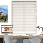 Light Cream Patterned ZA Series Zebra Roller Blind - Image 2