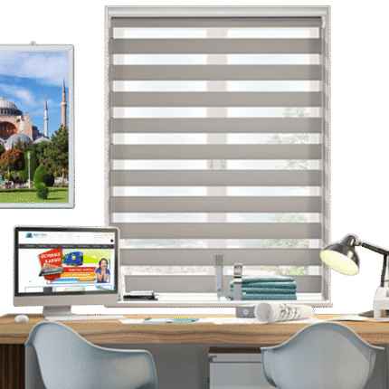 Light Grey Patterned ZA Series Zebra Roller Blind