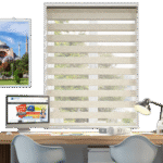 Champagne Patterned ZA Series Zebra Roller Blind